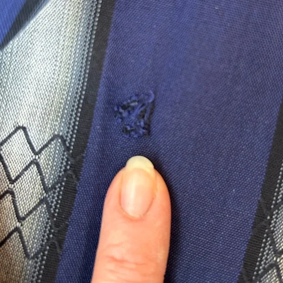 Vintage 1950’s Jonathan Logan Navy and Grey Striped Button Front Dress size XS - Picture 9 of 11